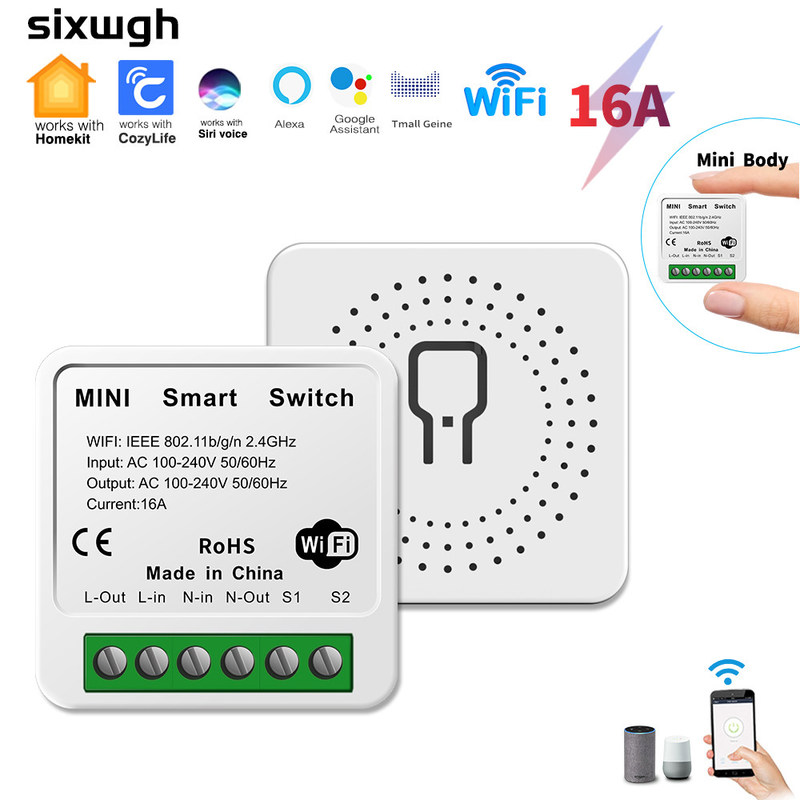 DIY Homekit Smart Switch MINI Smart Home Modifier Tuya Zigbee Modulo de relé soporte de control remoto y de voz fácil de instalar