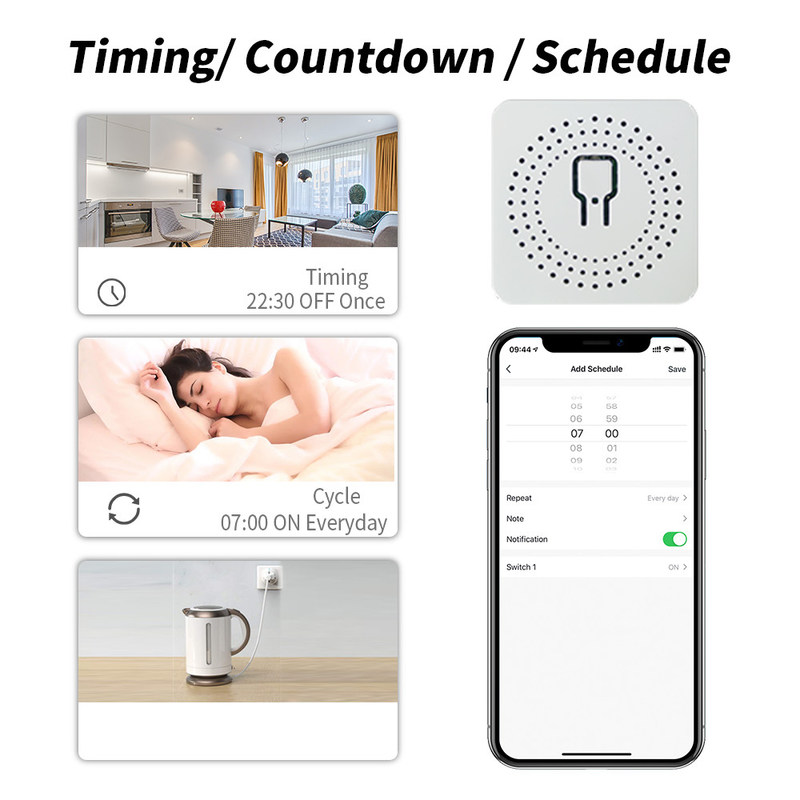 DIY Homekit Smart Switch MINI Smart Home Modifier Tuya Zigbee Modulo de relé soporte de control remoto y de voz fácil de instalar