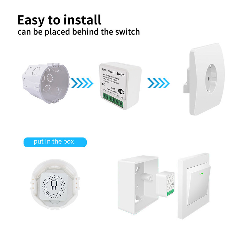 DIY Homekit Smart Switch MINI Smart Home Modifier Tuya Zigbee Modulo de relé soporte de control remoto y de voz fácil de instalar