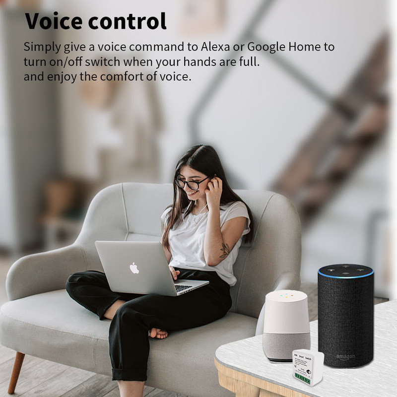 Contador de tiempo teledirigido de la retransmisión de la voz del interruptor del APP del triturador del interruptor de Tuya 16A 10A Wifi del módulo de la vida elegante de Smart