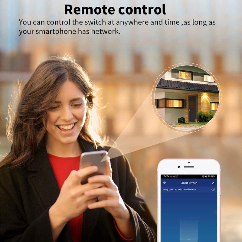 Contador de tiempo teledirigido de la retransmisión de la voz del interruptor del APP del triturador del interruptor de Tuya 16A 10A Wifi del módulo de la vida elegante de Smart