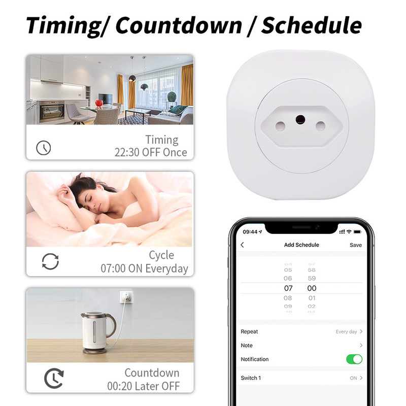 Zócalo elegante estándar 16A 220V 127V 50Hz del piso del Brasil de la toma de corriente del zócalo de Tuya WIFI Smart