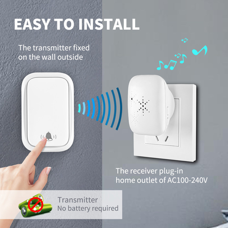 UE inalámbrica Reino Unido de Ring Doorbell los E.E.U.U. de la llamada al aire libre ningún timbre impermeable autopropulsado de conexión los 300M
