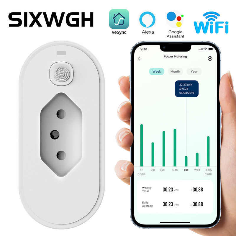 enchufe de pared resistente al fuego de Wifi del control de la voz de la PC del zócalo al aire libre de 16A 10A Smart