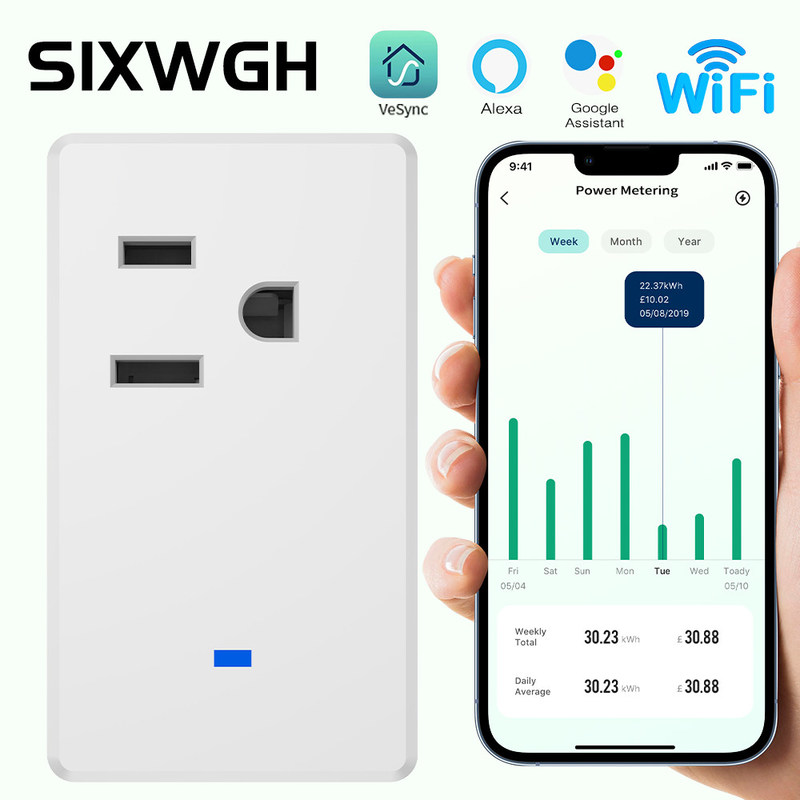 La FCC certificó el zócalo de Tuya Zigbee de la fuente de alimentación del zócalo 2200W 50*50*84m m de Wifi de la pared