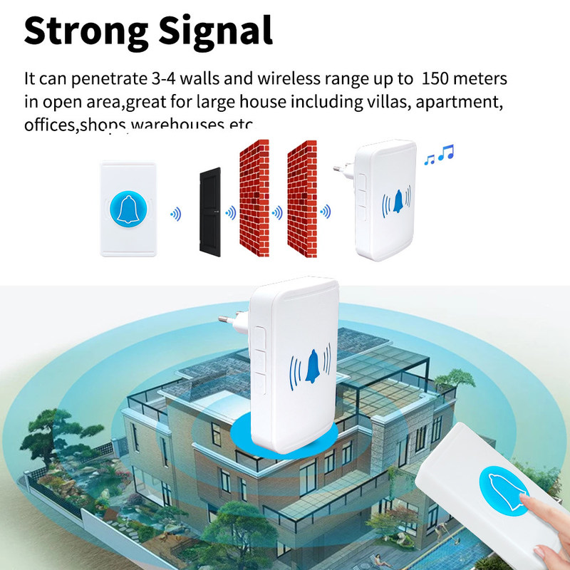 cámara elegante teledirigida del timbre de Wifi de puerta 30W definición video inalámbrica de Bell de la alta