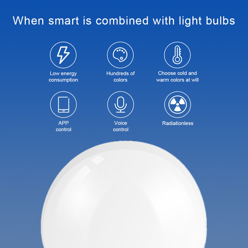 Pintada Bluetooth RGB del hogar 	Luz de la decoración de la atmósfera del bulbo del bulbo 9W de Wifi LED