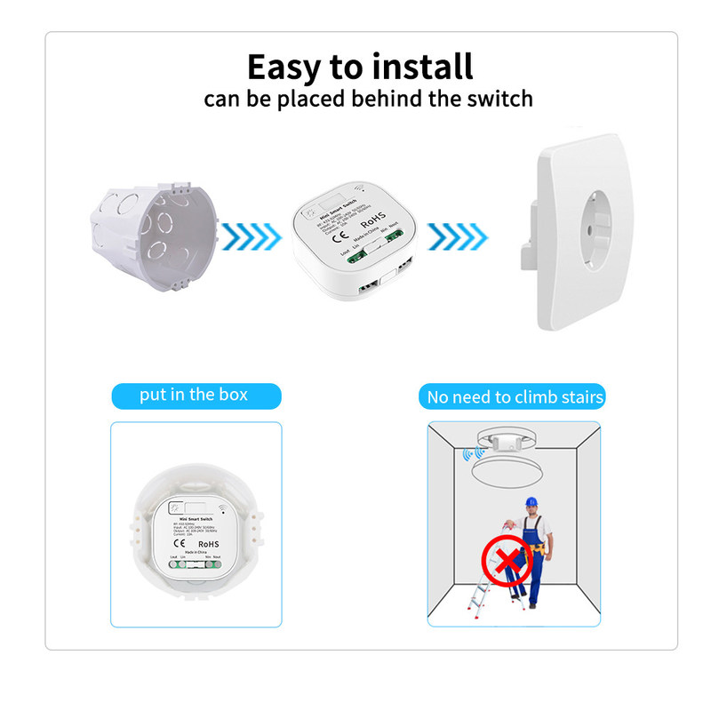 el interruptor elegante de 2a 250v Whz01 Zigbee redondeó el interruptor más oscuro de la esquina del interruptor Rf433 Homekit