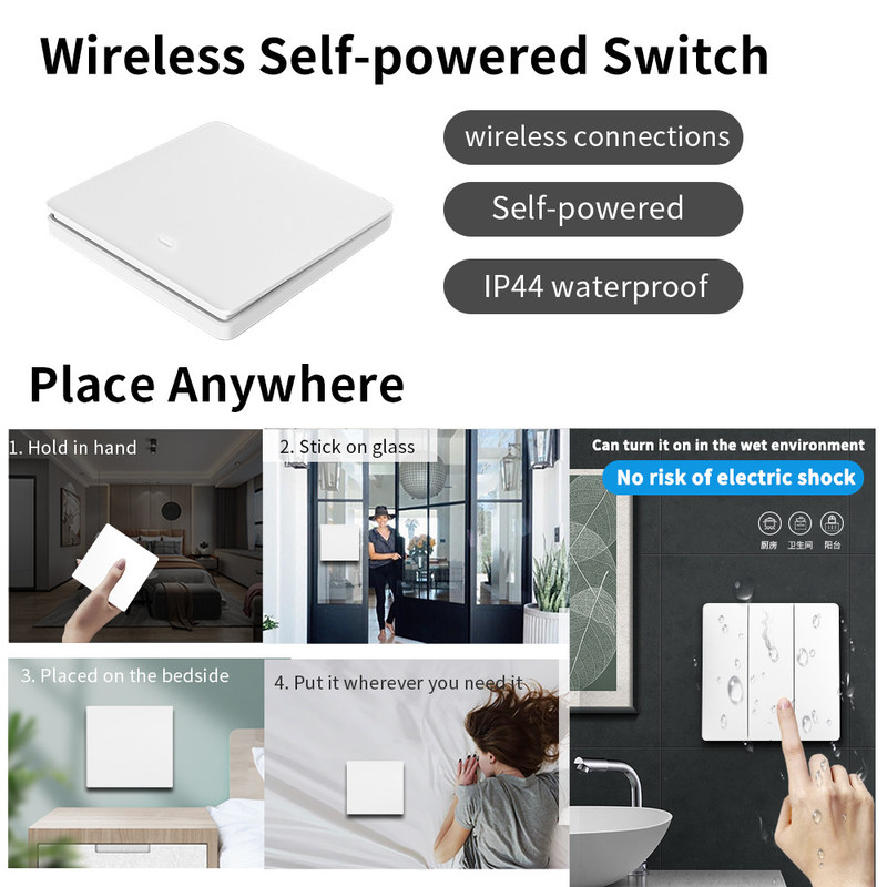 Tuya Control remoto inalámbrico Switch controlador y receptor coinciden con el soporte de módulo tuya control de voz de Google Alexa