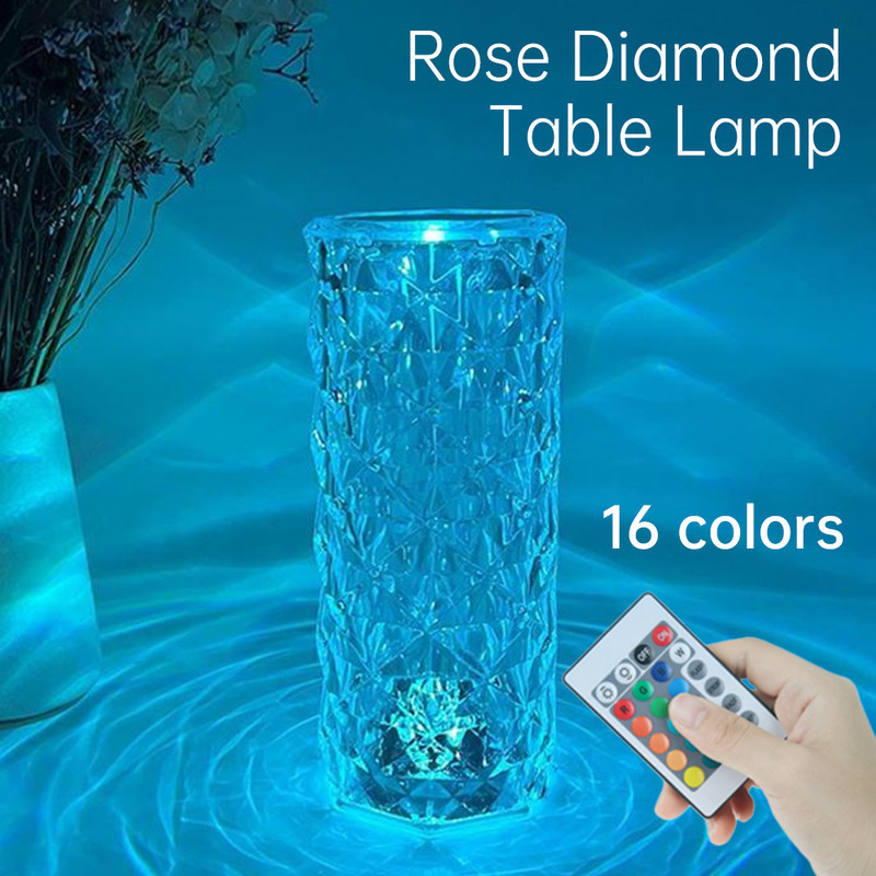 Moderno de tres colores RGB colorido rosa lámpara de mesa de lado de la cama control táctil oscurecimiento infinito