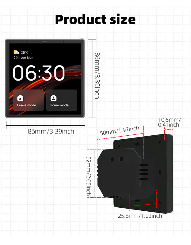 4 pulgadas panel de control de casa inteligente dispositivo de control remoto para la automatización del hogar conveniente incorporado control de voz de Alexa