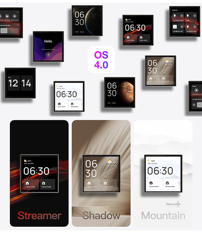 110V-240V Negro Smart Home pantalla táctil de control de hogar inteligente Panel de conexión inteligente múltiple control de voz incorporado