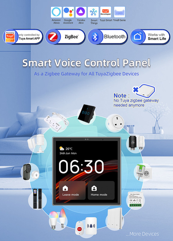 4 pulgadas panel de control de casa inteligente dispositivo de control remoto para la automatización del hogar conveniente incorporado control de voz de Alexa