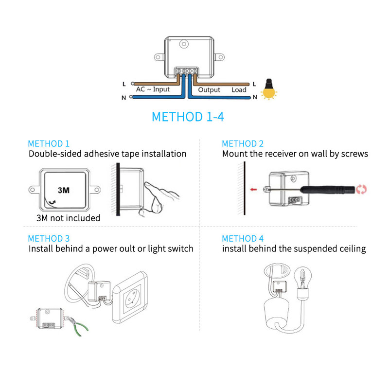 Interruptor de control remoto inalámbrico ABS 86 * 86 * 32mm para una operación fácil sin necesidad de batería soporte de múltiples opciones de escena de control.
