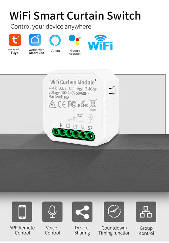 Interruptores inteligentes wifi Control remoto y de voz con programación y automatización, monitoreo de energía, fácil instalación y configuración