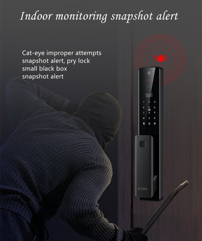 Interior Cat Eye Video Smart Security Lock 5 tipo de funciones de desbloqueo proporcionan la mayor seguridad sistema de seguridad para el hogar