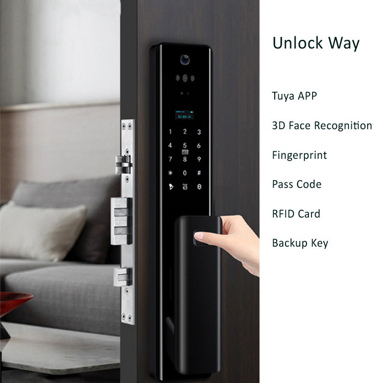 Método de desbloqueo 5 diferentes métodos de control Impresión digital Smart Security Lock soporte de desbloqueo facial y múltiples funciones