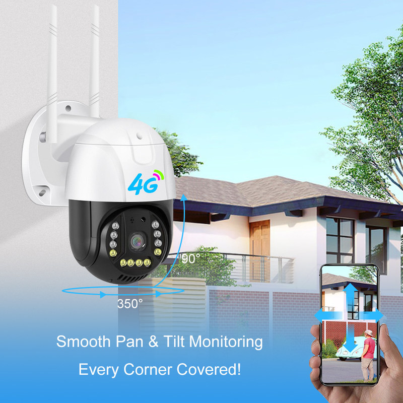 4G versión 1080p Smart Rotatable Camera con visión nocturna Tecnología de vigilancia avanzada proporcionan sistema de seguridad