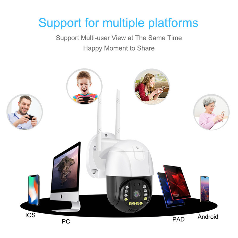 Wi-Fi/5G Smart Monitor Camera R L 350 grados / arriba y abajo 90 grados Acceso remoto