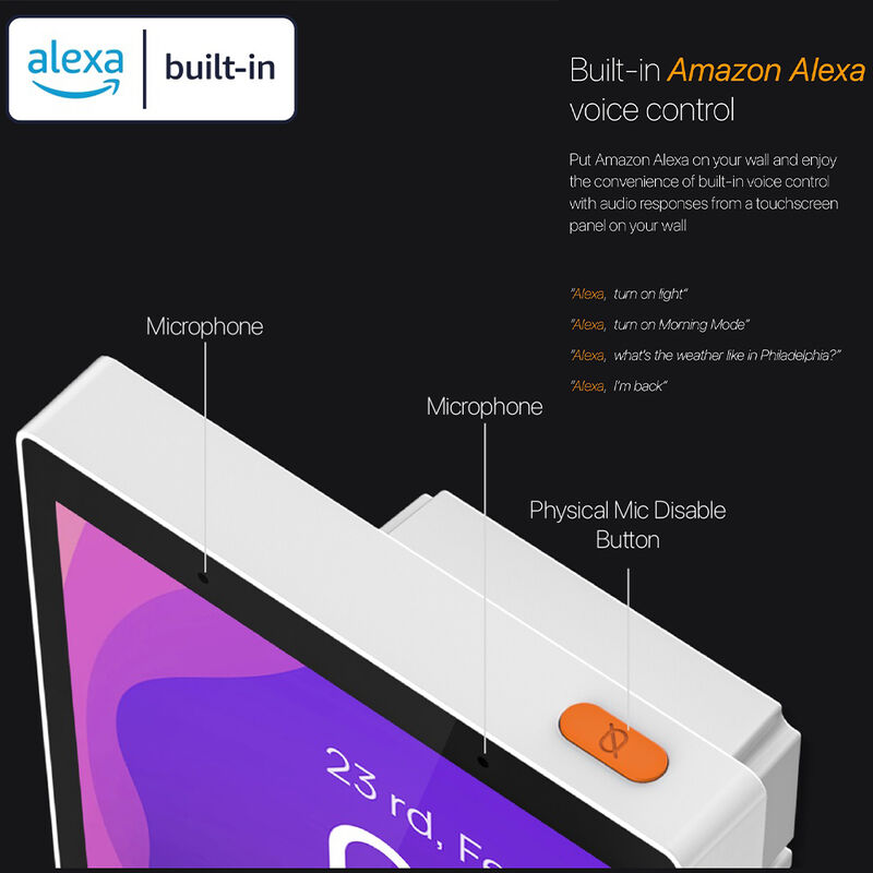SIXWGH Panel de Control Inteligente de 5 Pulgadas con Alexa Integrada, Pantalla Táctil, Cámara Impermeable de 7MP, Gateway Zigbee, Edge Computing, Hogar Inteligente