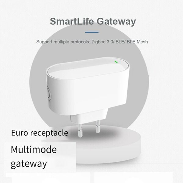 SIXWGH Tuya SmartLife Puerta de enlace multiprotocolo Zigbee 3.0 + para + BLE Mesh Hub Wi-Fi Funciona con Alexa / Google Home Dispositivos de conexión de la UE