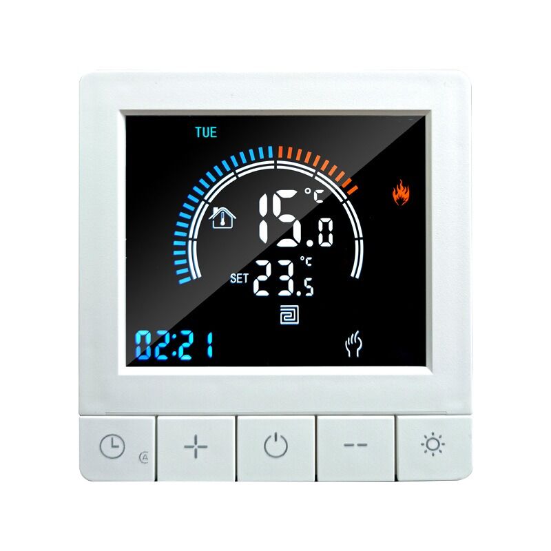 SIXWGH Tuya Smart Thermostat Control de aplicaciones Wi-Fi Display OLED Diseño de control de voz con deslizador Horario de 7 días 16A Carga trabaja en casa