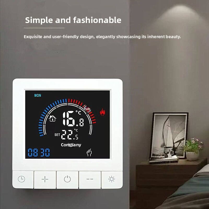 SIXWGH Tuya Smart Thermostat Control de aplicaciones Wi-Fi Display OLED Diseño de control de voz con deslizador Horario de 7 días 16A Carga trabaja en casa