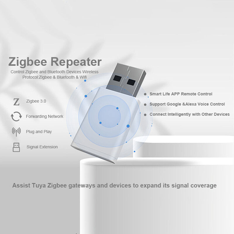 SIXWGH Tuya Zigbee 3.0 Repetidor USB / Amplificador de Señal Plug Play Extensor de Rango Hogar Inteligente Cobertura 30m Funciona con Alexa/Google App