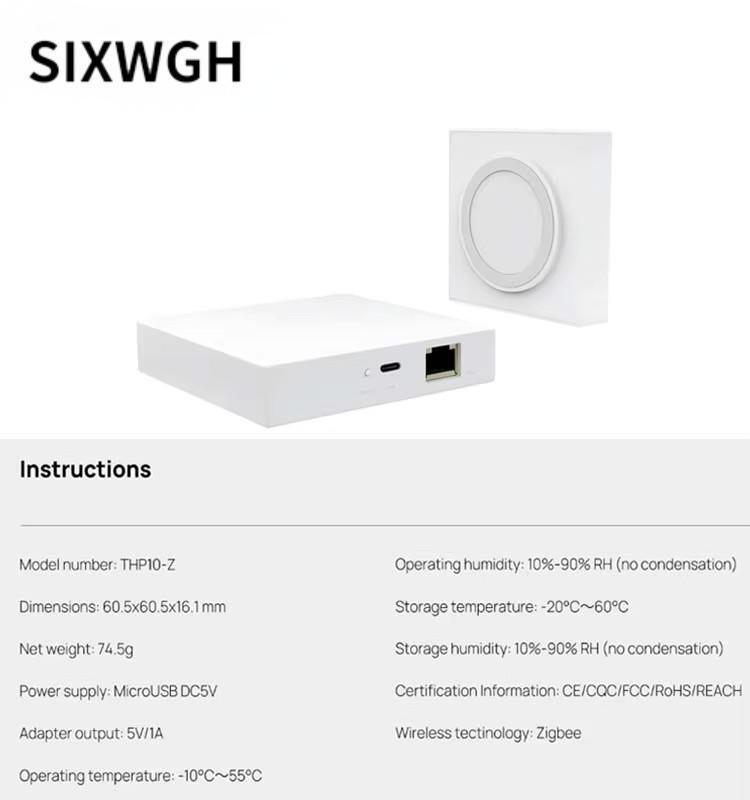 SIXWGH 3 en 1 Smart Home Gateway: Zigbee Hub + WiFi Router + Centro de control de voz Compatible con Apple Google Home Alexa y Tuya