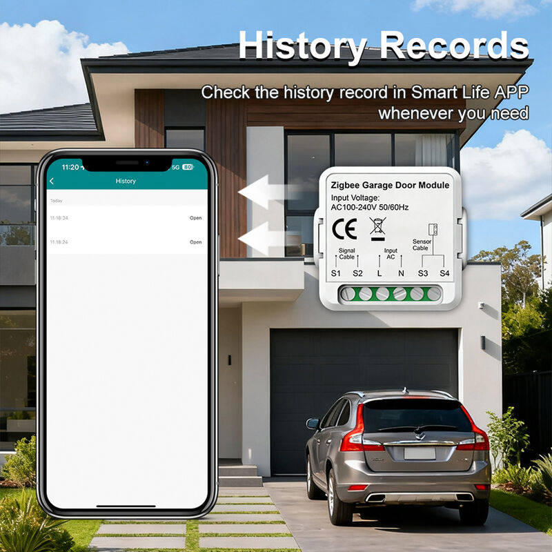 SIXWGH WiFi Zigbee Módulo de Interruptor Inteligente para Abrepuertas de Garaje Compatible con la Aplicación Tuya Smart Life Control Remoto Temporizador Programación Funciona