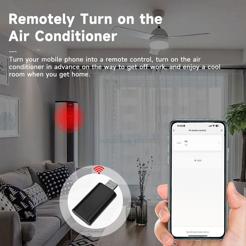 SIXWGH Universal IR WiFi control remoto con Alexa / Google Home Control de la aplicación Tuya OS Diseño giratorio para el Hub de hogar inteligente del hotel RV