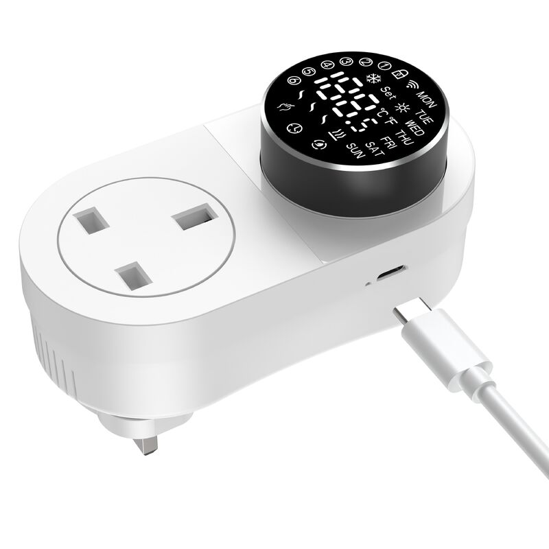 SIXWGH Termostato Inteligente Wi-Fi para Enchufar 16A Pantalla LED Control Remoto por APP/Voz Sensor NTC Calefacción Refrigeración Hogar Acuario