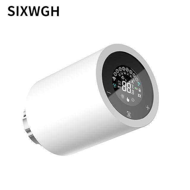 SIXWGH Tuya Zigbee y Wi-Fi Válvula Termostática Inteligente con Pantalla Táctil LCD Control de Temperatura Programable APP Hogar Ecológico por Voz