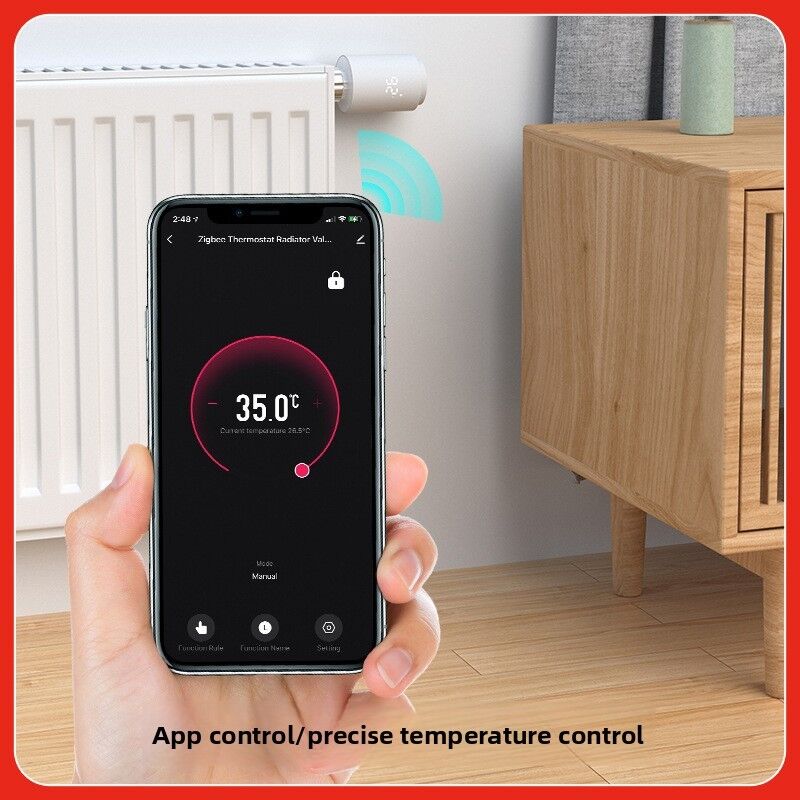 SIXWGH Tuya Zigbee y Wi-Fi Válvula Termostática Inteligente con Pantalla Táctil LCD Control de Temperatura Programable APP Hogar Ecológico por Voz