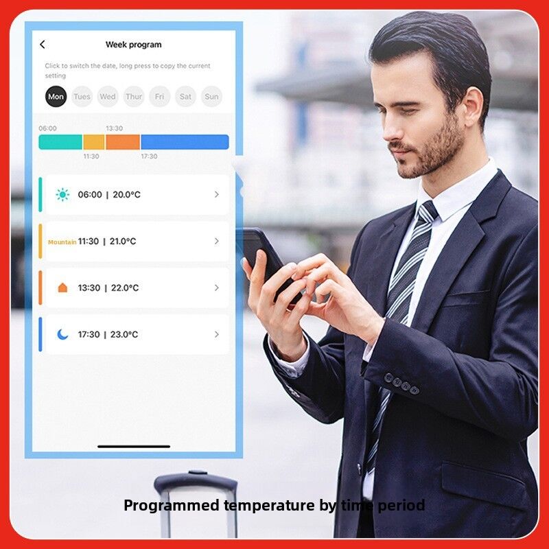 SIXWGH Tuya Zigbee y Wi-Fi Válvula Termostática Inteligente con Pantalla Táctil LCD Control de Temperatura Programable APP Hogar Ecológico por Voz