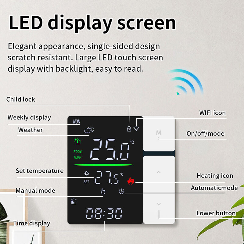 SIXWGH WIFI termostato inteligente, control por voz y termostato programable APP para uso doméstico y de oficina
