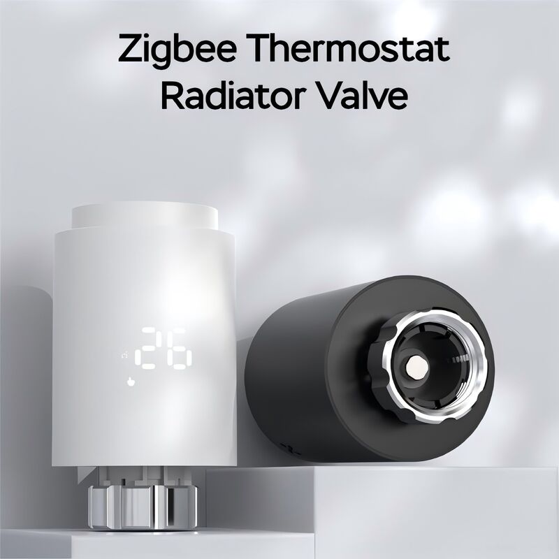 SIXWGH Zigbee 3.0 Válvula Termostática Inteligente para Radiador (TRV) Compatible con Alexa/Google Assistant y App Tuya, Programable Inalámbrica Semanal para Calefacción