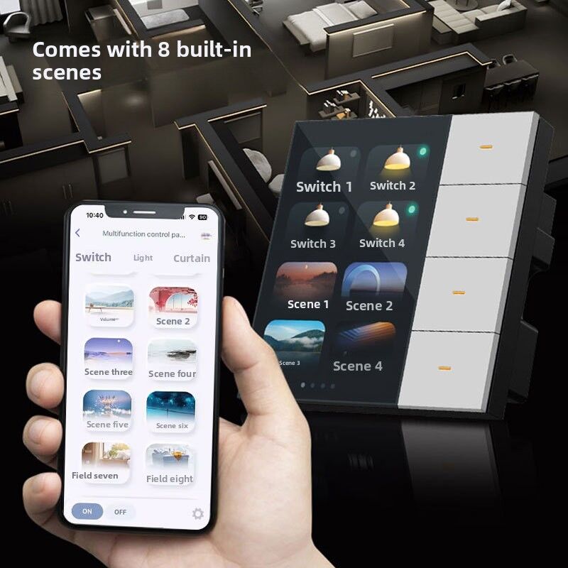 SIXWGH Smart Life Smart Touch Switch 4 Gang WiFi Zigbee Panel Radar Sensor Colorido Personalizado Oficina de hoteles de lujo en el hogar
