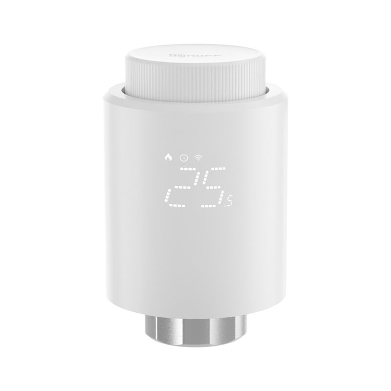 SIXWGH Tuya Zigbee Válvula Termostática Inteligente para Radiador TRV Control por APP, Voz, Horario Automático, Diseño de Barra, Compatible con Alexa/Google Home