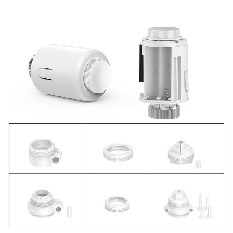 SIXWGH Tuya Zigbee Válvula Termostática Inteligente para Radiador TRV Control por APP, Voz, Horario Automático, Diseño de Barra, Compatible con Alexa/Google Home