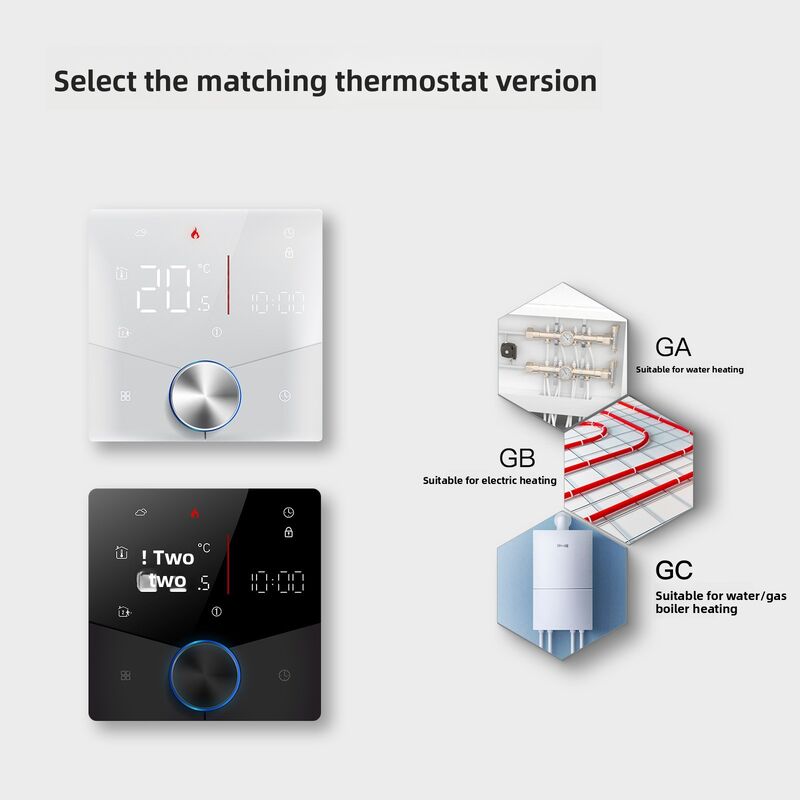 SIXWGH Tuya Smart WiFi Termostato calefacción eléctrica APP Control Asistente de voz compatible con el modo de ahorro de energía bloqueo infantil alto
