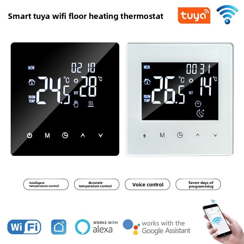 Controlador termostático de calefacción por suelo WiFi inteligente con control de voz, APP, pantalla LED para uso doméstico y comercial