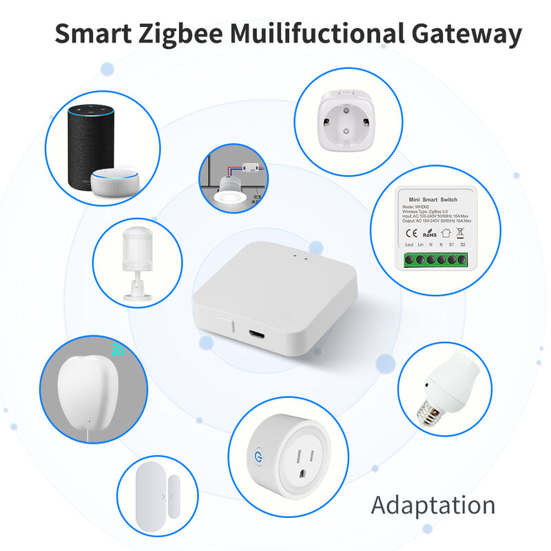SIXWGH Smart Zigbee Puerta de enlace multifuncional de automatización del hogar Mini Hub para Wi-Fi y protocolo de dientes azules Control de voz remoto seguro