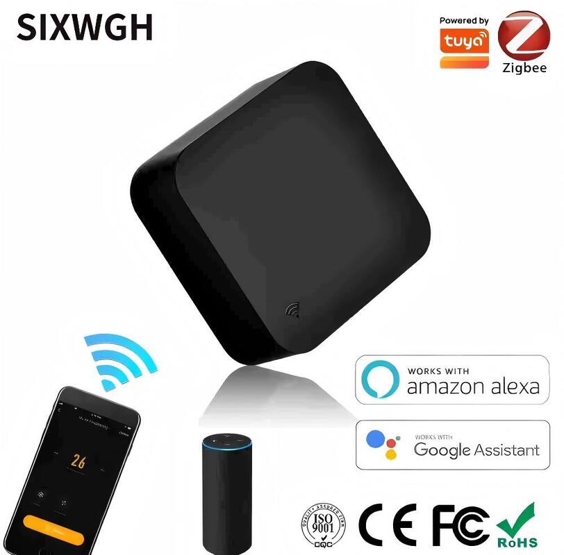 SIXWGH Tuya Smart Pilota US/EU/PL Alexa Google Home Compatible 360° Cobertura FCC Ertified Zigbee Inteligente IR Control remoto 5V WiFi