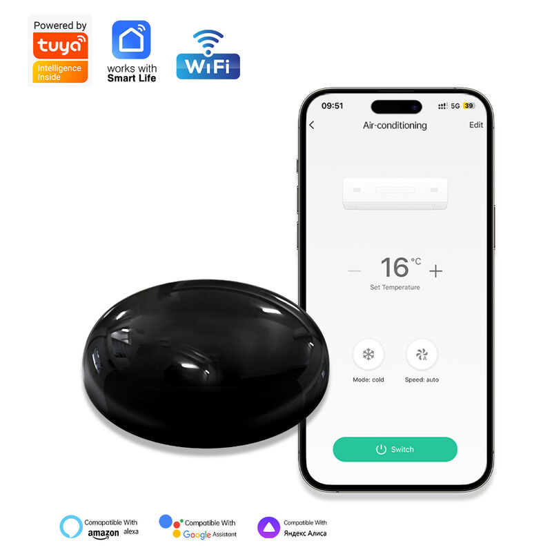 Aire acondicionado inteligente SIXWGH con control por voz WiFi para el hogar, compatible con Alexa, Google Home y la aplicación Tuya, control remoto infrarrojo universal con alimentación tipo C