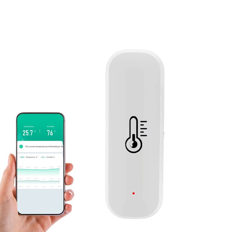 SIXWGH Tuya WiFi Sensor Inteligente de Temperatura y Humedad Control por Voz Alexa/Google Almacenamiento de Datos de 30 Días Eléctrico para Automatización del Hogar