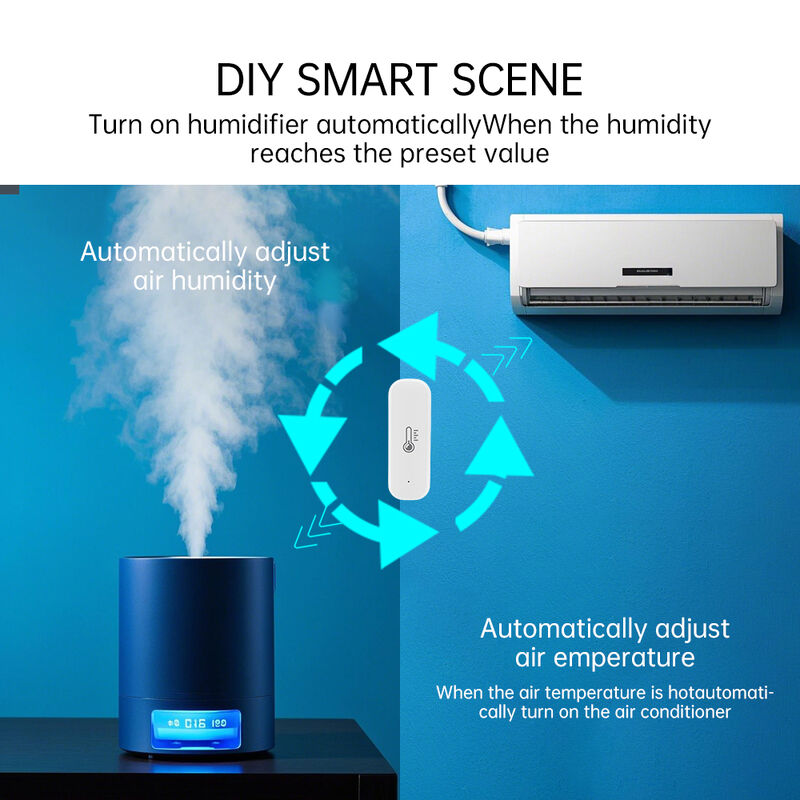 SIXWGH Tuya WiFi Sensor Inteligente de Temperatura y Humedad Control por Voz Alexa/Google Almacenamiento de Datos de 30 Días Eléctrico para Automatización del Hogar