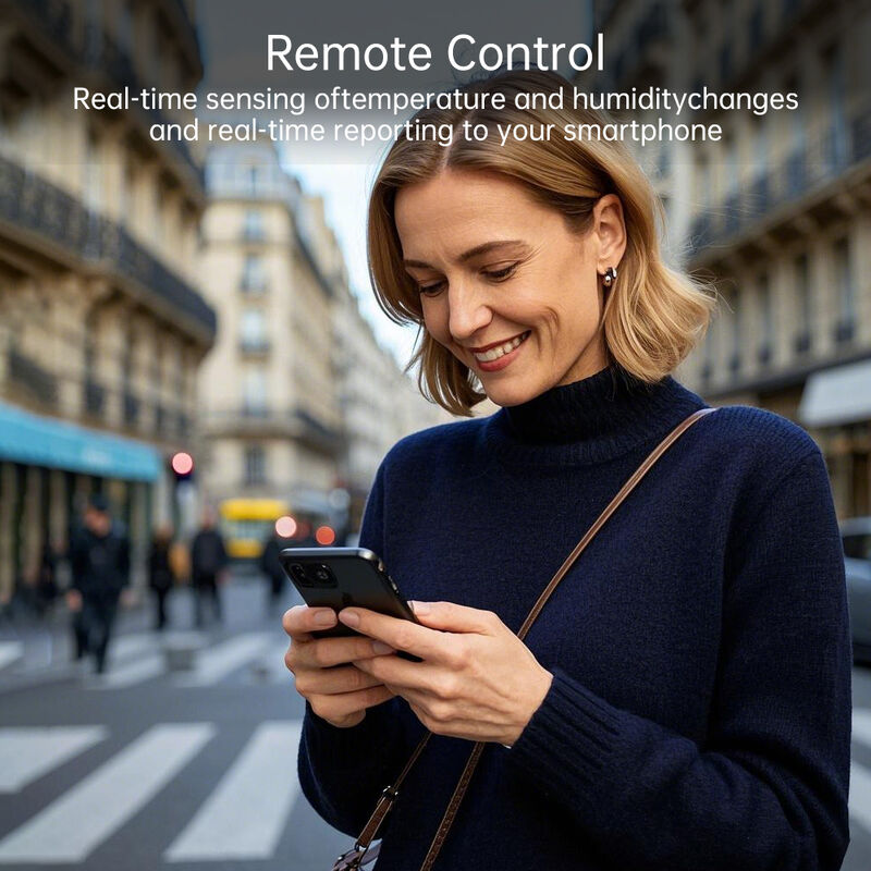 SIXWGH Tuya WiFi Sensor Inteligente de Temperatura y Humedad Control por Voz Alexa/Google Almacenamiento de Datos de 30 Días Eléctrico para Automatización del Hogar