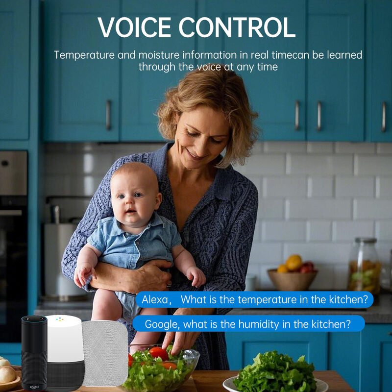 SIXWGH Tuya WiFi Sensor Inteligente de Temperatura y Humedad Control por Voz Alexa/Google Almacenamiento de Datos de 30 Días Eléctrico para Automatización del Hogar