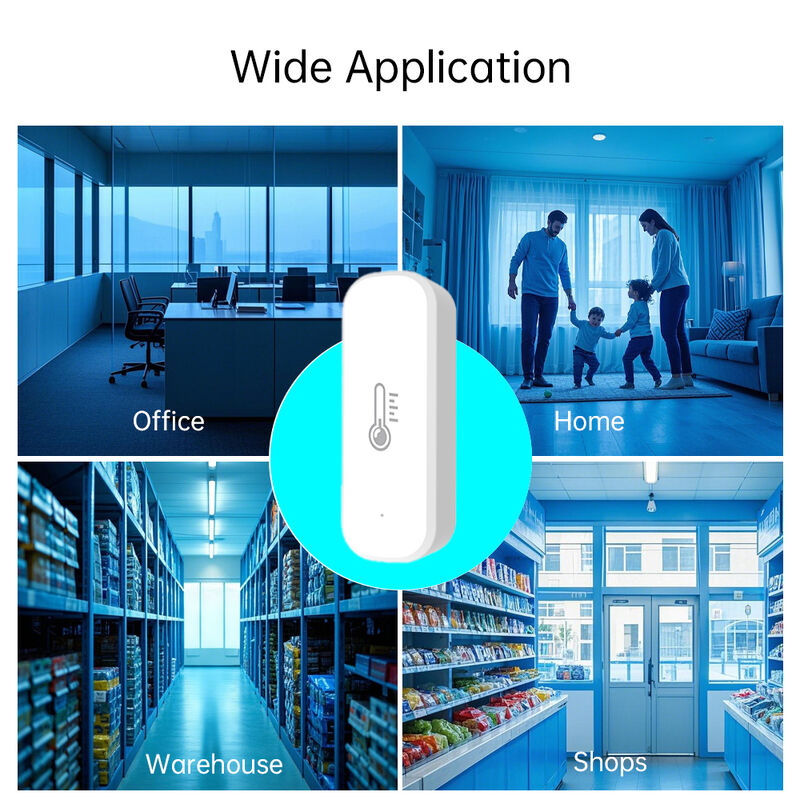 SIXWGH Tuya WiFi Sensor Inteligente de Temperatura y Humedad Control por Voz Alexa/Google Almacenamiento de Datos de 30 Días Eléctrico para Automatización del Hogar